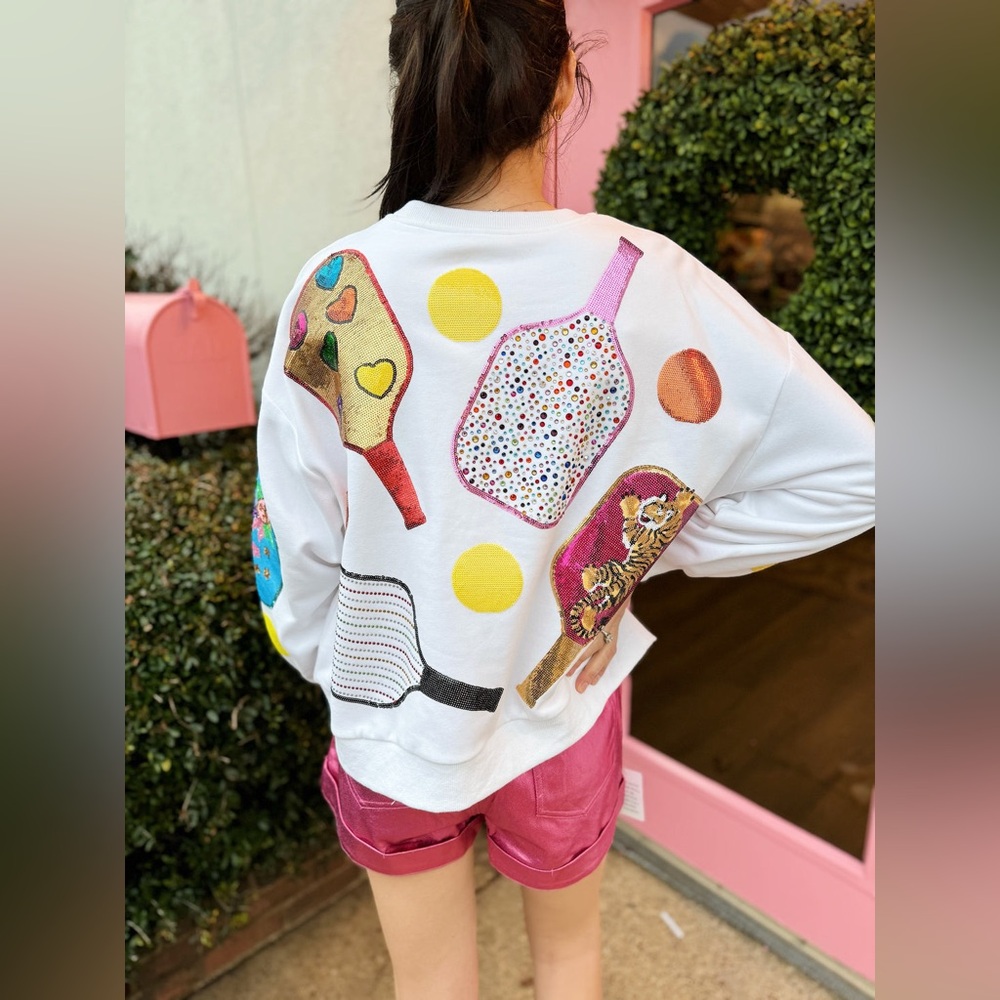 Funky Pickleball Sweatshirt by Queen of Sparkles. - Picture 2 of 8